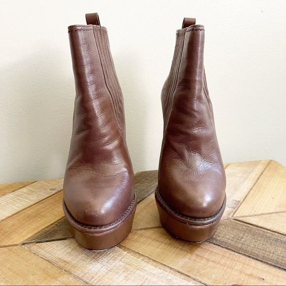 Prada Brown Leather Chunky Ankle Boots - Picture 2 of 15